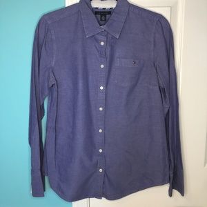Tommy Hilfiger Blue Button Down Collared Shirt - M